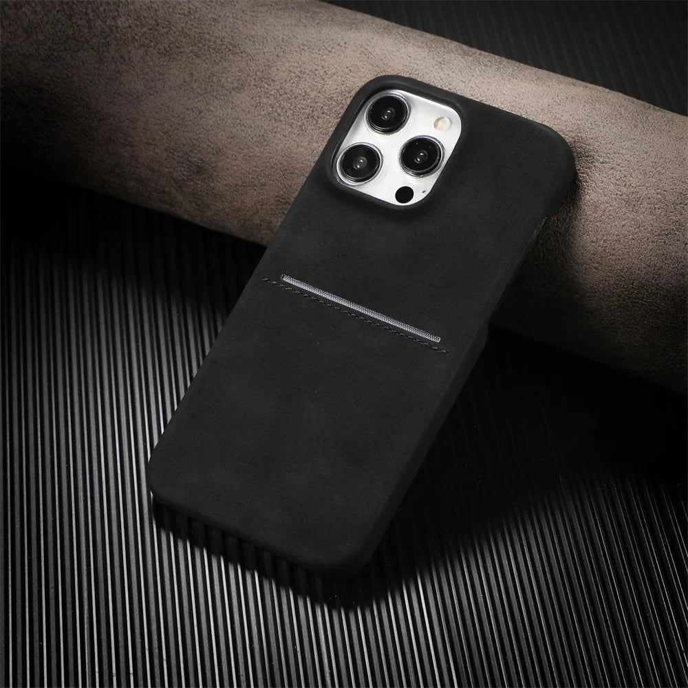 Rowan Suede-Like iPhone Case with Built-In Card Holder, Slim Profile, and Drop Protection - The Southern AtelierSKU_1791063574786_909