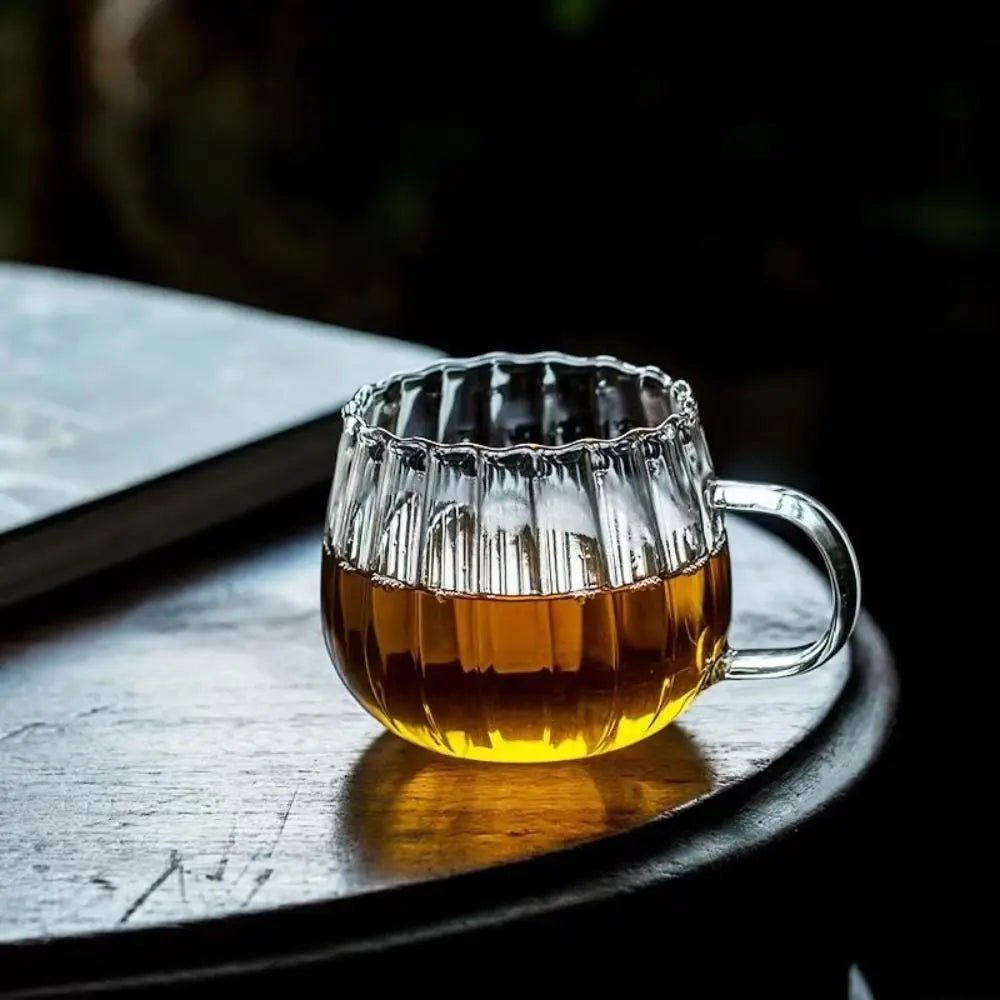 Rowan Textured Heat-Resistant Glass Mug with Ergonomic Handle for Hot or Cold Drinks, 12.5 oz - The Southern AtelierSKU_1791063635663_659