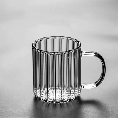 Rowan Textured Heat-Resistant Glass Mug with Ergonomic Handle for Hot or Cold Drinks, 12.5 oz - The Southern AtelierSKU_1791063635663_659