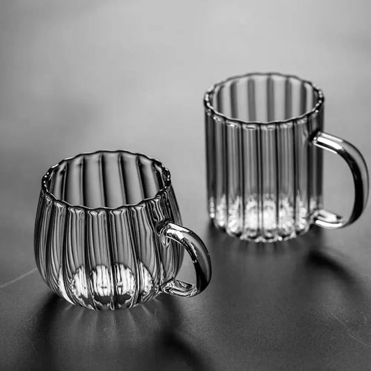 Rowan Textured Heat-Resistant Glass Mug with Ergonomic Handle for Hot or Cold Drinks, 12.5 oz - The Southern AtelierSKU_1791063635663_659
