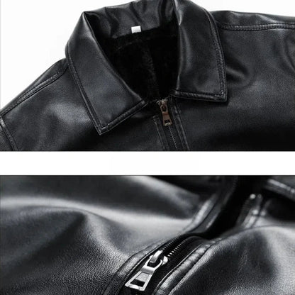 Rowan Vegan Leather Bomber Jacket with Zip Front and Snap Cuffs - The Southern AtelierSKU_1791063305818_442