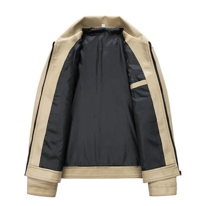 Rowan Vegan Leather Bomber Jacket with Zip Front and Snap Cuffs - The Southern AtelierSKU_1791063305818_582
