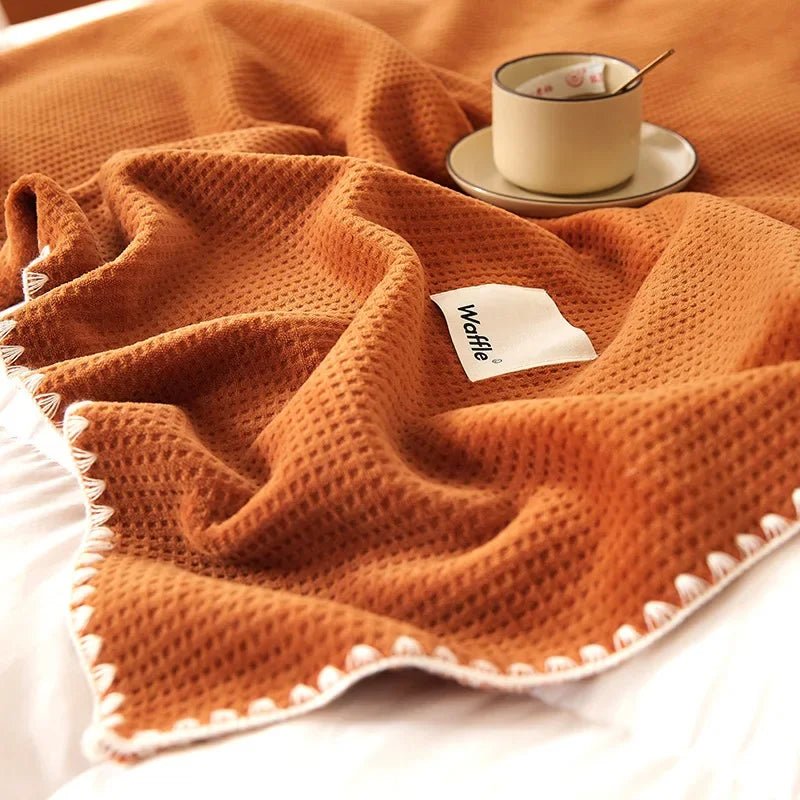 Rowan Waffle Knit Blanket with High-Density Weave for Extra Warmth and Comfort - The Southern AtelierSKU_1791062635891_878