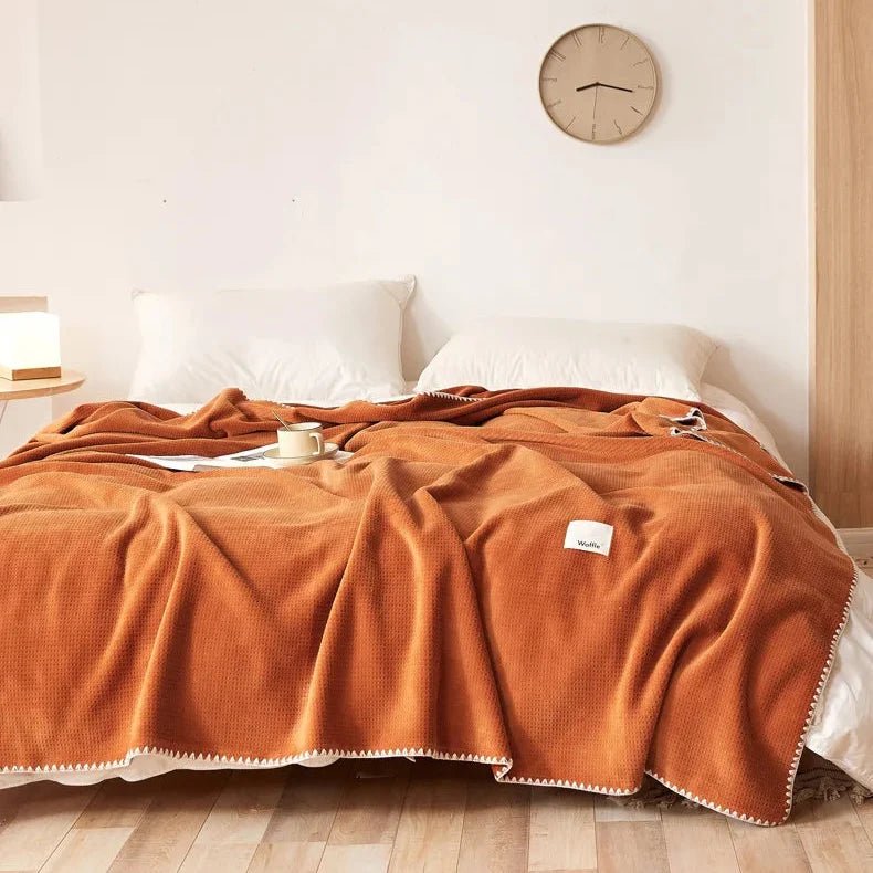 Rowan Waffle Knit Blanket with High-Density Weave for Extra Warmth and Comfort - The Southern AtelierSKU_1791062635891_878