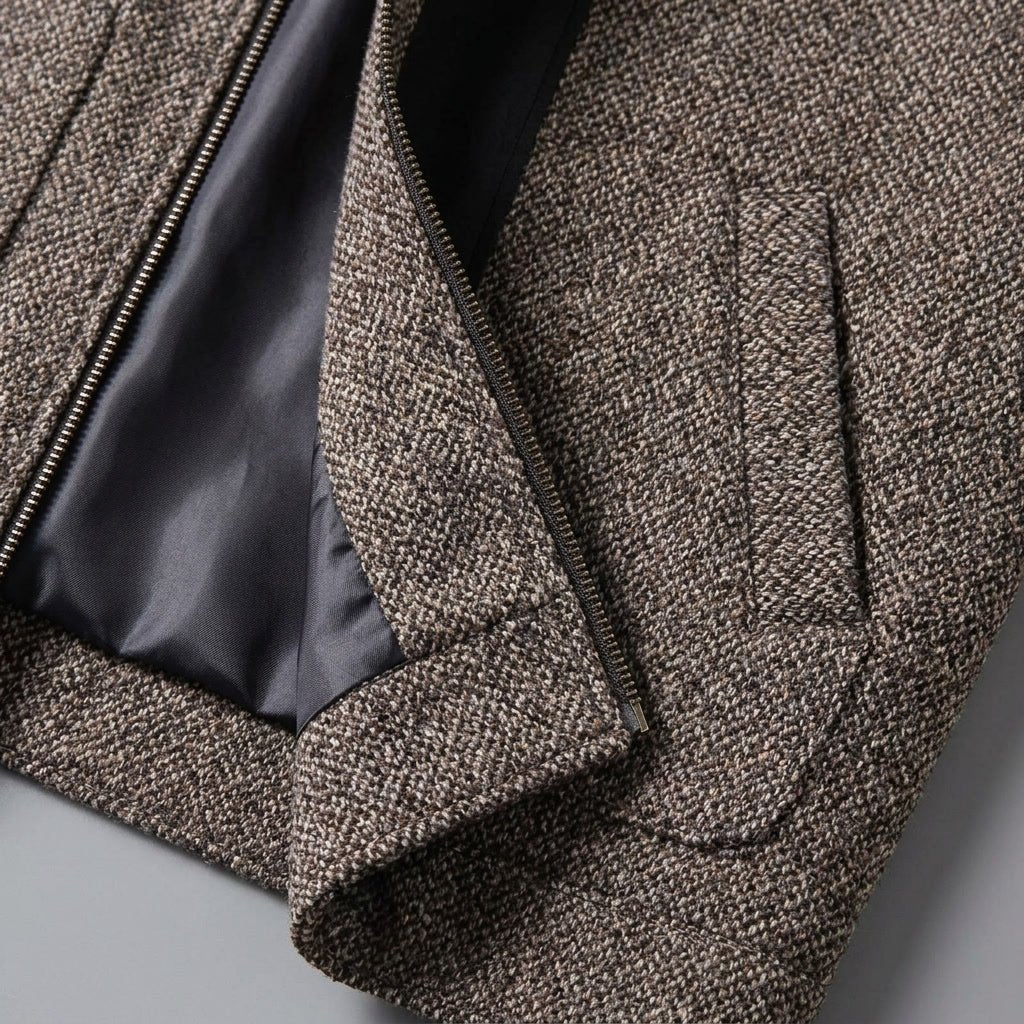 Rowan Wool-Blend Knit Relaxed Fit Full-Zip Jacket with Soft Lining for Autumn-to-Winter Layering - The Southern AtelierSKU_1791062445444_509
