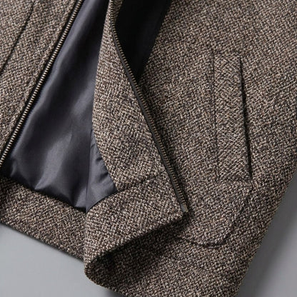 Rowan Wool-Blend Knit Relaxed Fit Full-Zip Jacket with Soft Lining for Autumn-to-Winter Layering - The Southern AtelierSKU_1791062445444_509