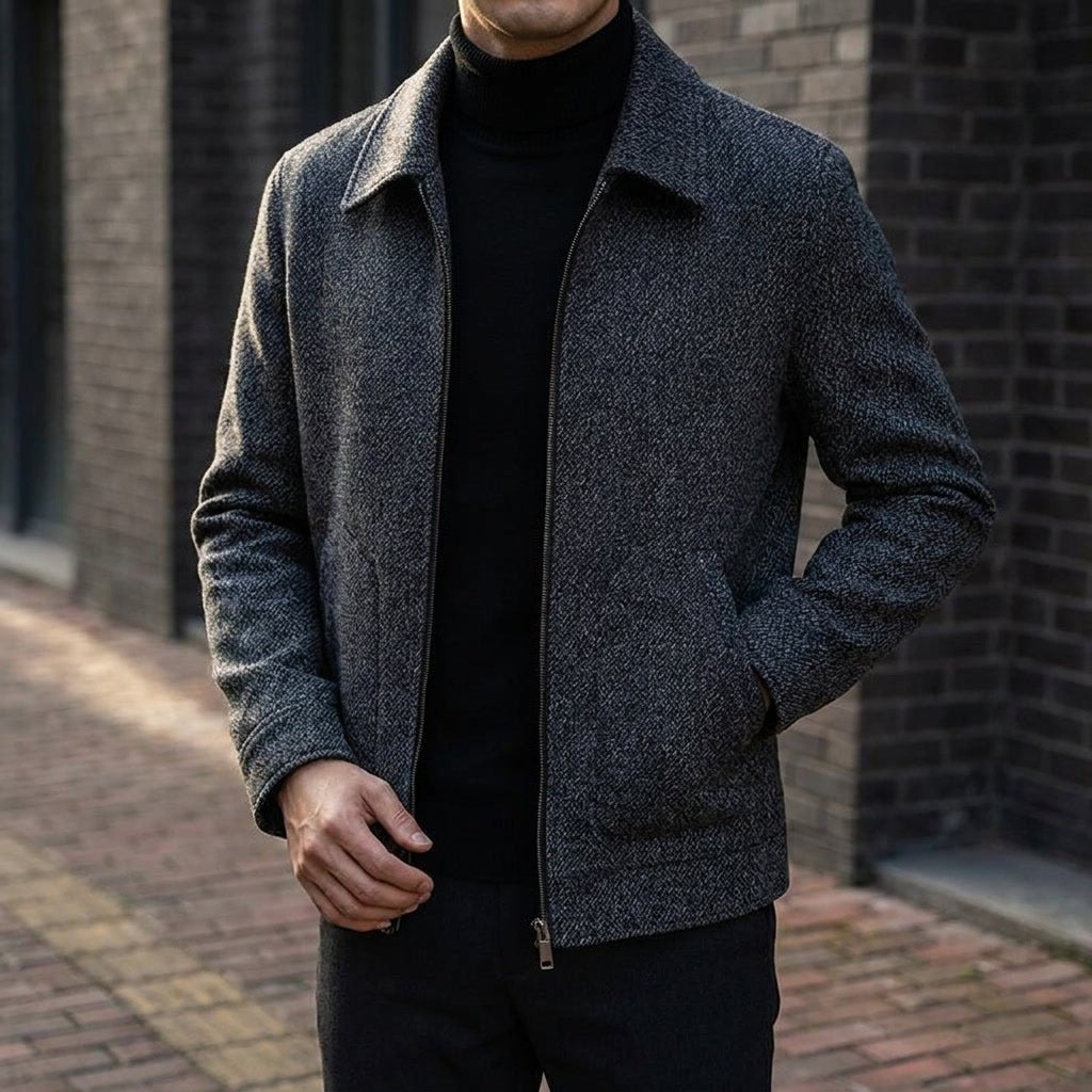 Rowan Wool-Blend Knit Relaxed Fit Full-Zip Jacket with Soft Lining for Autumn-to-Winter Layering - The Southern AtelierSKU_1791062445444_649