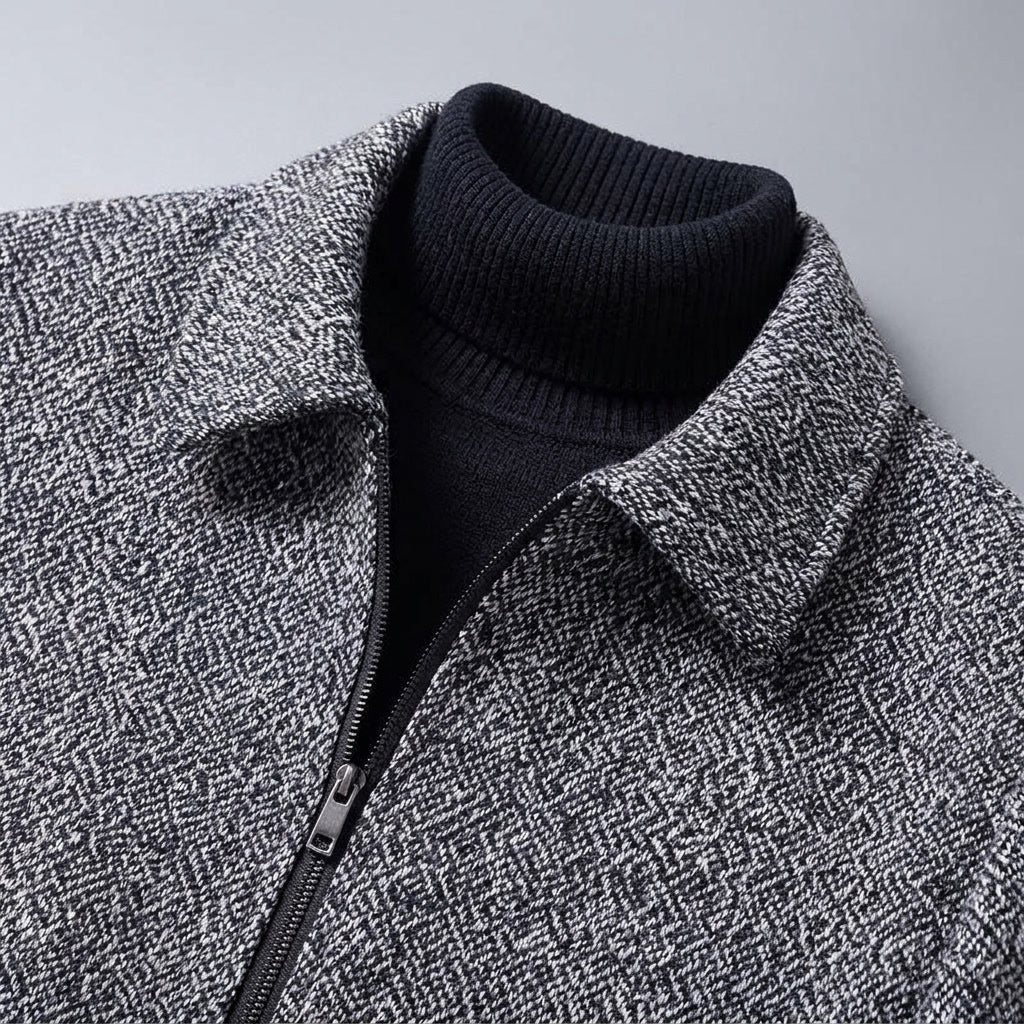 Rowan Wool-Blend Knit Relaxed Fit Full-Zip Jacket with Soft Lining for Autumn-to-Winter Layering - The Southern AtelierSKU_1791062445444_789