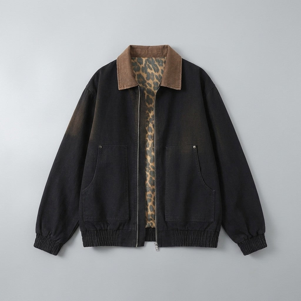 Rowan Zip-Front Workwear Jacket in Heavy-Duty Cotton with Vintage Wash for City Layering - The Southern AtelierSKU_1791063872546_775