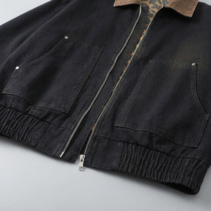 Rowan Zip-Front Workwear Jacket in Heavy-Duty Cotton with Vintage Wash for City Layering - The Southern AtelierSKU_1791063872546_775