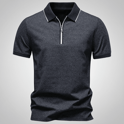Rowan Zip Polo in Breathable 4-Way Stretch Cotton Blend with Moisture Wicking and Tailored Fit - The Southern AtelierSKU_1791062794244_47