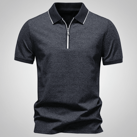 Rowan Zip Polo in Breathable 4-Way Stretch Cotton Blend with Moisture Wicking and Tailored Fit - The Southern AtelierSKU_1791062794244_47