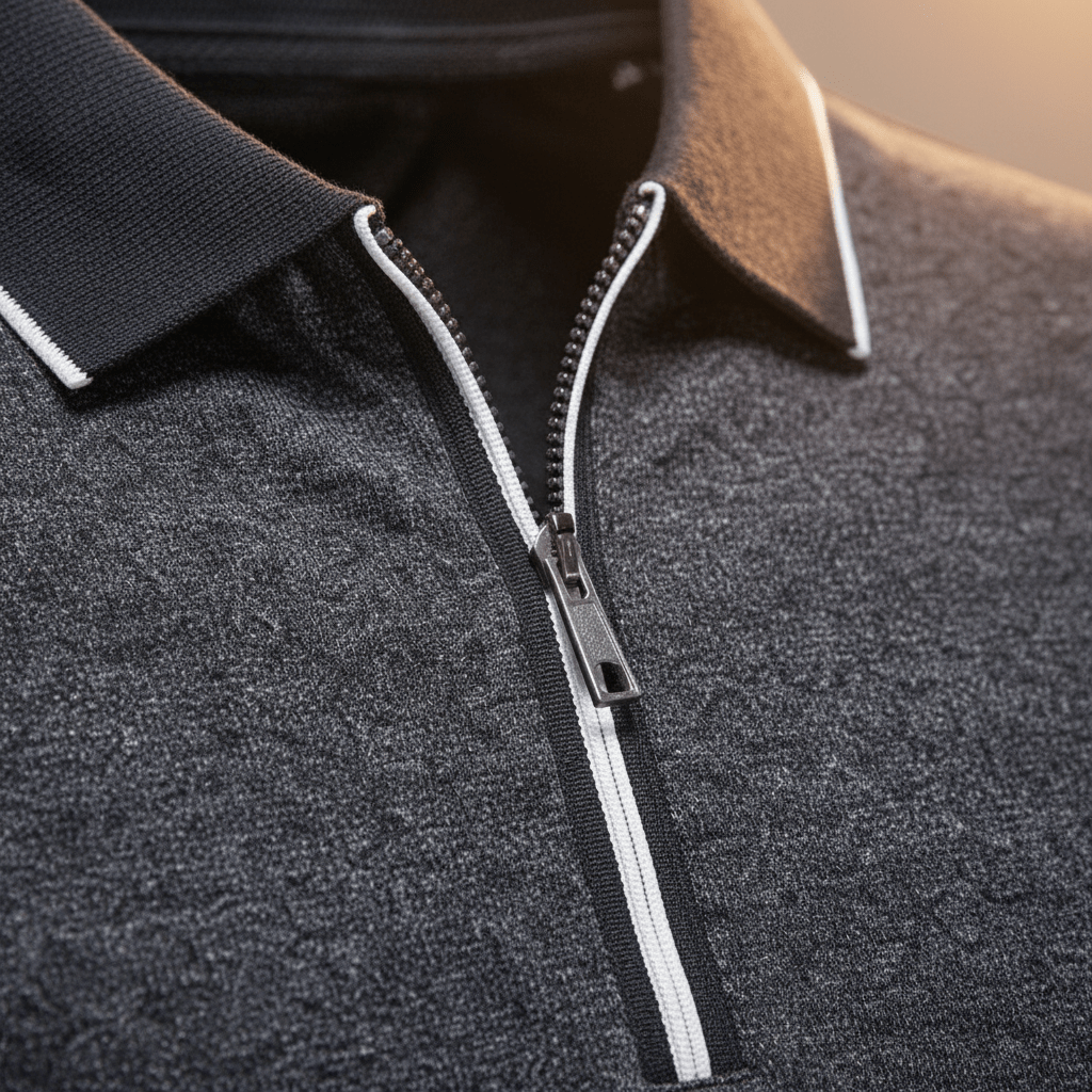 Rowan Zip Polo in Breathable 4-Way Stretch Cotton Blend with Moisture Wicking and Tailored Fit - The Southern AtelierSKU_1791062794244_47