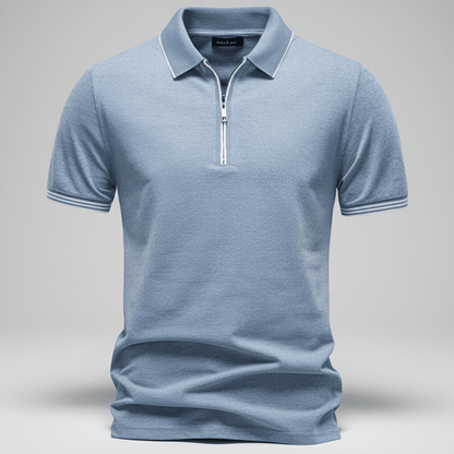 Rowan Zip Polo in Breathable 4-Way Stretch Cotton Blend with Moisture Wicking and Tailored Fit - The Southern AtelierSKU_1791062794245_676