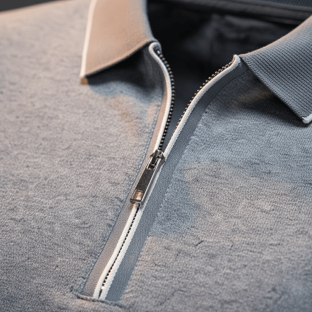 Rowan Zip Polo in Breathable 4-Way Stretch Cotton Blend with Moisture Wicking and Tailored Fit - The Southern AtelierSKU_1791062794245_676