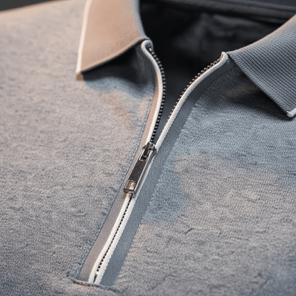 Rowan Zip Polo in Breathable 4-Way Stretch Cotton Blend with Moisture Wicking and Tailored Fit - The Southern AtelierSKU_1791062794245_676