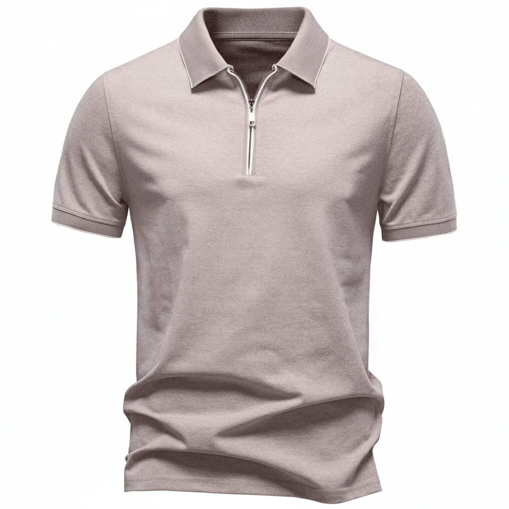 Rowan Zip Polo in Breathable 4-Way Stretch Cotton Blend with Moisture Wicking and Tailored Fit - The Southern AtelierSKU_1791062794245_769