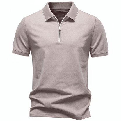 Rowan Zip Polo in Breathable 4-Way Stretch Cotton Blend with Moisture Wicking and Tailored Fit - The Southern AtelierSKU_1791062794245_769