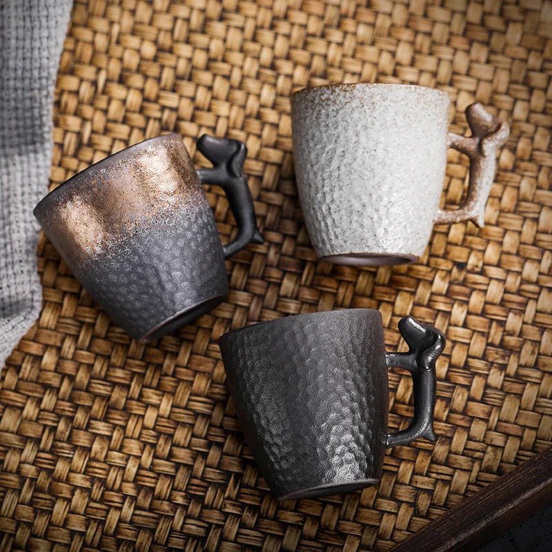 Scout Espresso Mug in Handcrafted Porcelain with Textured Exterior and Dog-Themed Handle, 80 mL Capacity - The Southern AtelierSKU_1791063492435_10
