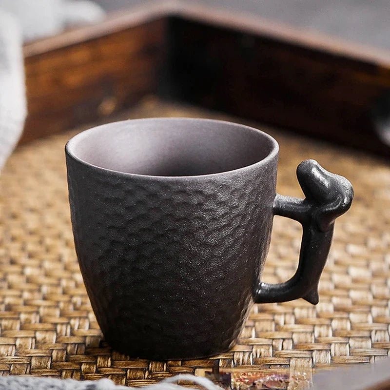 Scout Espresso Mug in Handcrafted Porcelain with Textured Exterior and Dog-Themed Handle, 80 mL Capacity - The Southern AtelierSKU_1791063492435_439