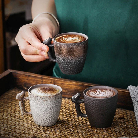 Scout Espresso Mug in Handcrafted Porcelain with Textured Exterior and Dog-Themed Handle, 80 mL Capacity - The Southern AtelierSKU_1791063492435_704