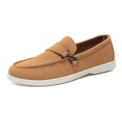 Seabrook Suede Slip-On Loafers with Cushioned Insole and Hook-Detail Strap - The Southern AtelierSKU_1791064156722_353
