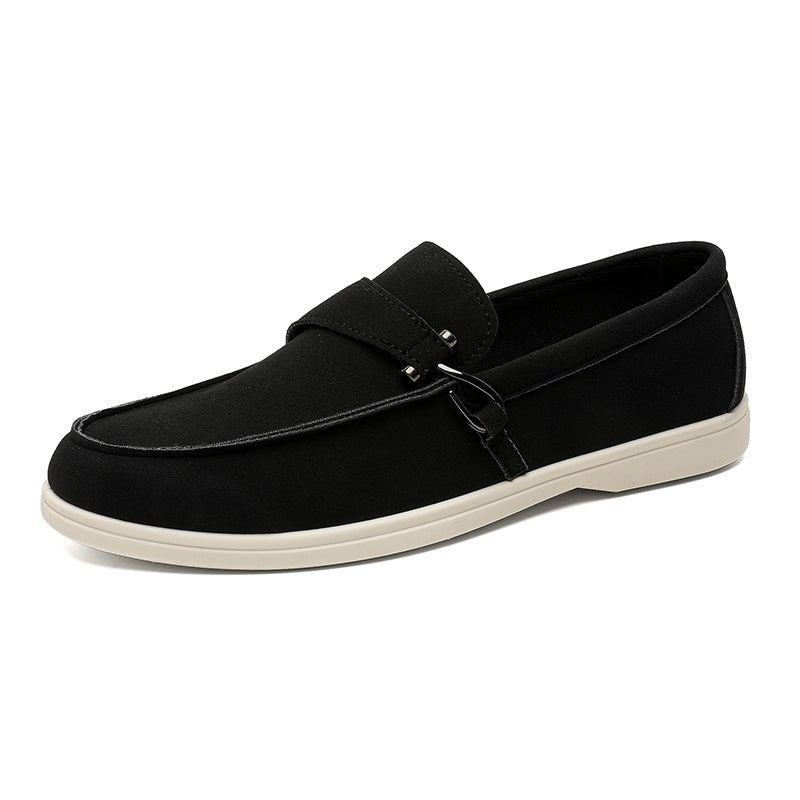 Seabrook Suede Slip-On Loafers with Cushioned Insole and Hook-Detail Strap - The Southern AtelierSKU_1791064156722_418