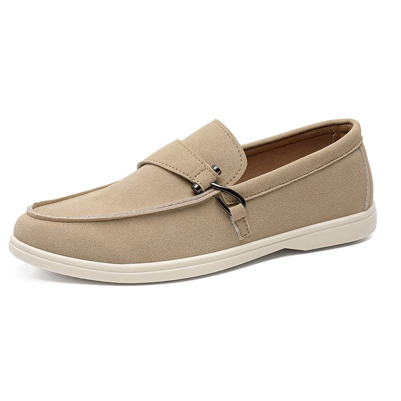 Seabrook Suede Slip-On Loafers with Cushioned Insole and Hook-Detail Strap - The Southern AtelierSKU_1791064156722_730
