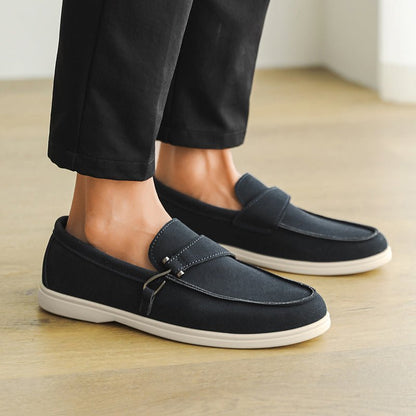 Seabrook Suede Slip-On Loafers with Cushioned Insole and Hook-Detail Strap - The Southern AtelierSKU_1791064156722_779