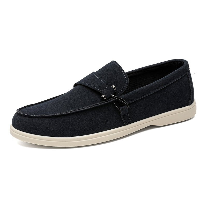Seabrook Suede Slip-On Loafers with Cushioned Insole and Hook-Detail Strap - The Southern AtelierSKU_1791064156722_779