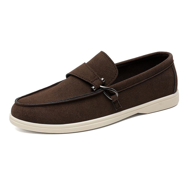 Seabrook Suede Slip-On Loafers with Cushioned Insole and Hook-Detail Strap - The Southern AtelierSKU_1791064156722_897