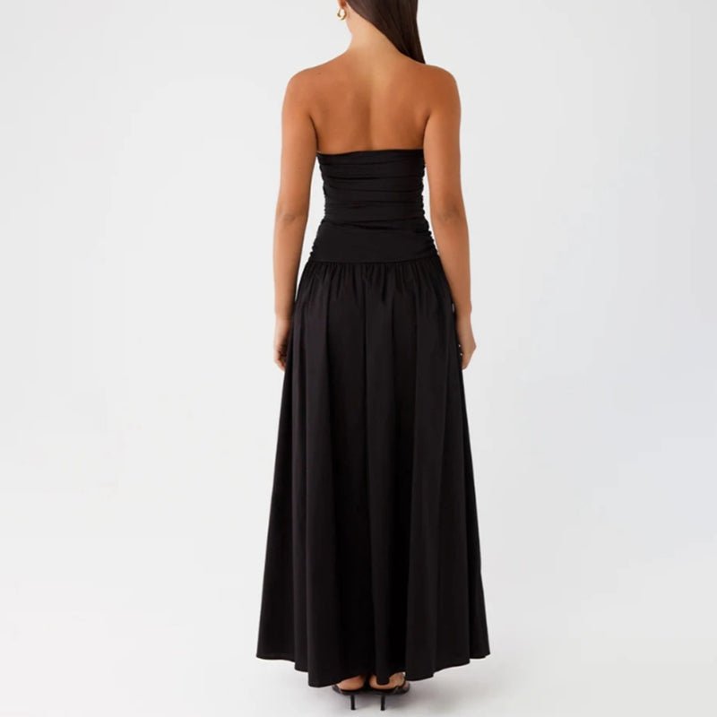 Selene Strapless Maxi Dress in Lightweight Breathable Polyester with Non-Slip Bodice and Ruched Detail for Warm Weather - The Southern AtelierSKU_1791062678156_941