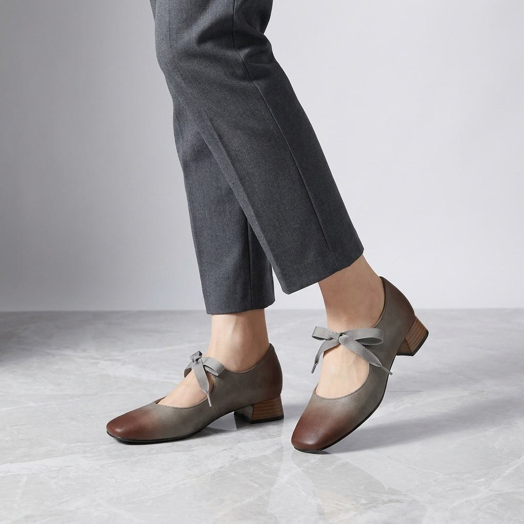 Sloane Mary Jane Heels in Genuine Leather with Square Toe and Low Block Heel for Work and Everyday Wear - The Southern AtelierSKU_1791063823828_704