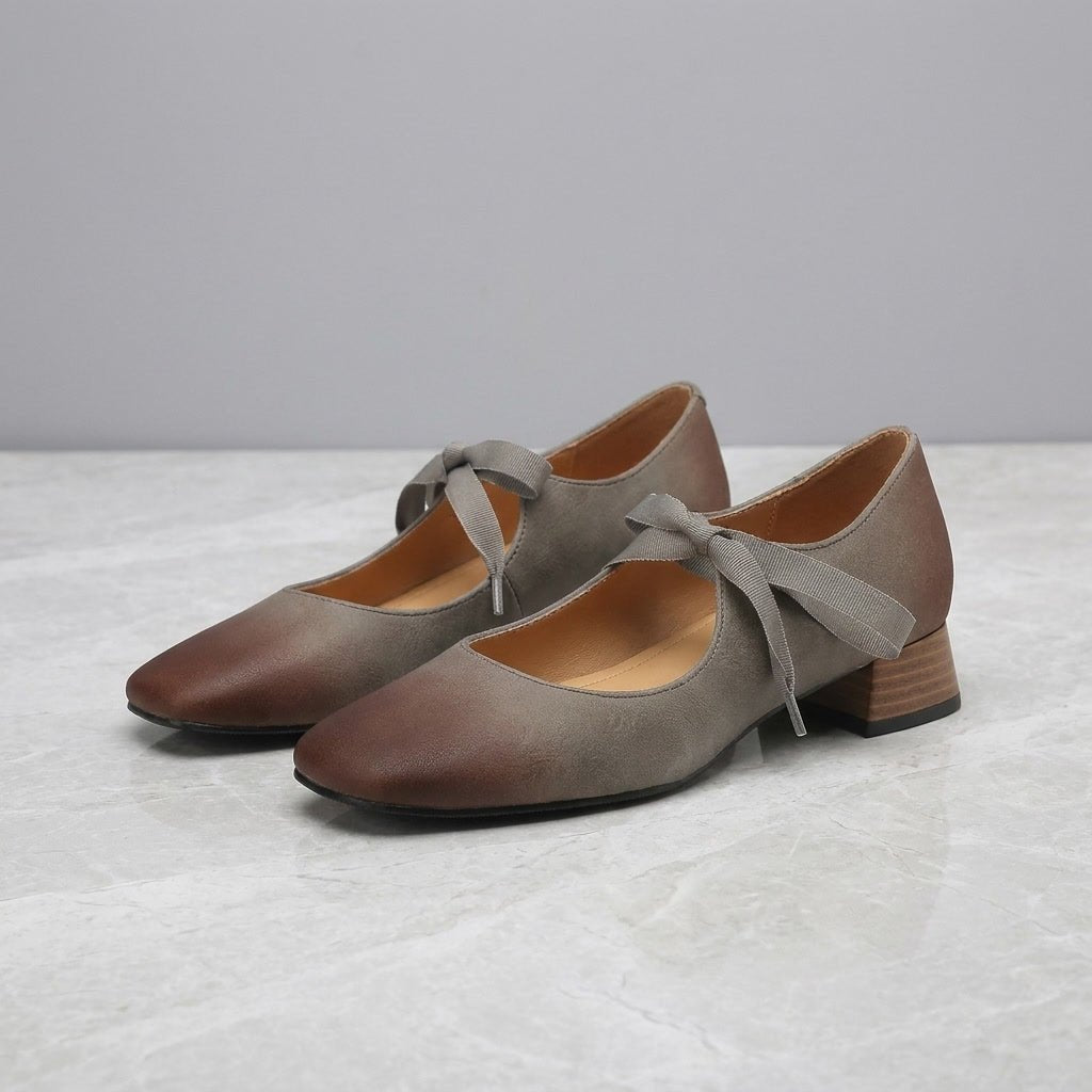 Sloane Mary Jane Heels in Genuine Leather with Square Toe and Low Block Heel for Work and Everyday Wear - The Southern AtelierSKU_1791063823828_704