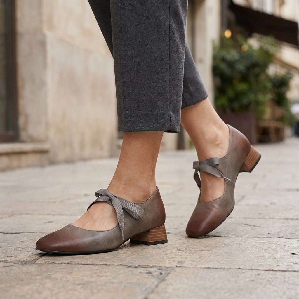 Sloane Mary Jane Heels in Genuine Leather with Square Toe and Low Block Heel for Work and Everyday Wear - The Southern AtelierSKU_1791063823828_704