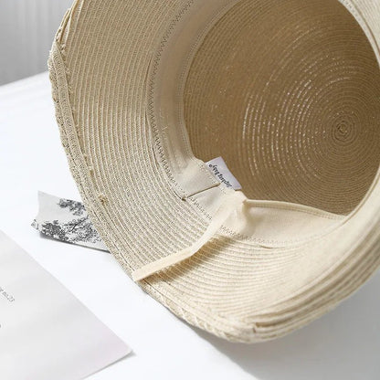 Solana Wide Brim Sun Hat with Printed Bow for Face and Neck Shade, Lightweight and Breathable - The Southern AtelierSKU_1791063525504_151
