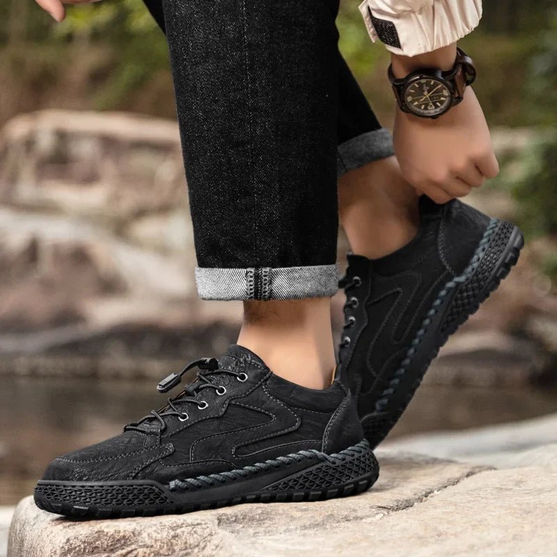 Stonehaven Leather Hiking Shoes with No-Tie Lacing for All-Day Comfort and Trail Traction - The Southern AtelierSKU_1791063247882_193