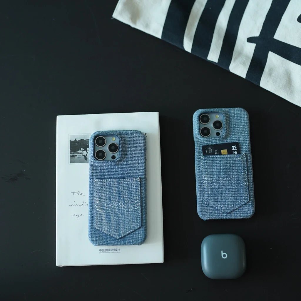 Sutton Denim iPhone Case with Card Slot and Shock-Absorbing Frame - The Southern AtelierSKU_1791063229265_444