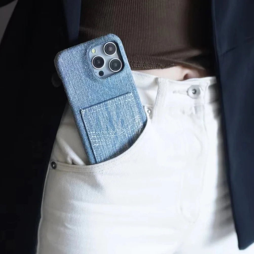 Sutton Denim iPhone Case with Card Slot and Shock-Absorbing Frame - The Southern AtelierSKU_1791063229265_444