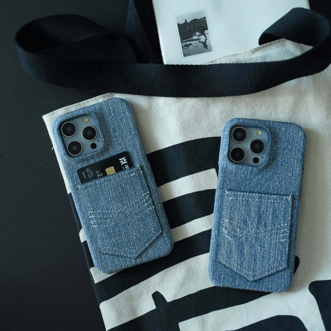 Sutton Denim iPhone Case with Card Slot and Shock-Absorbing Frame - The Southern AtelierSKU_1791063229265_444
