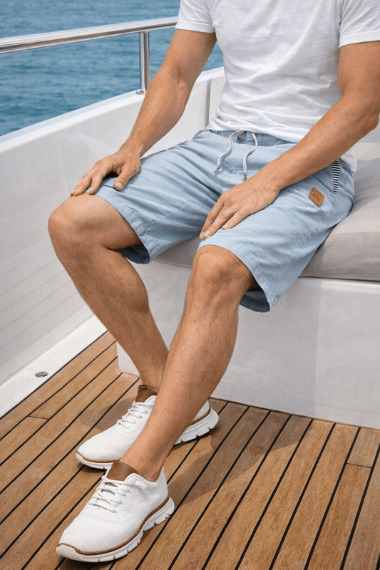 The Southern Atelier - 100% Cotton Chino Shorts with Elastic Drawstring Waist for Warm - Weather Comfort - The Southern AtelierSKU_1778870273651_584