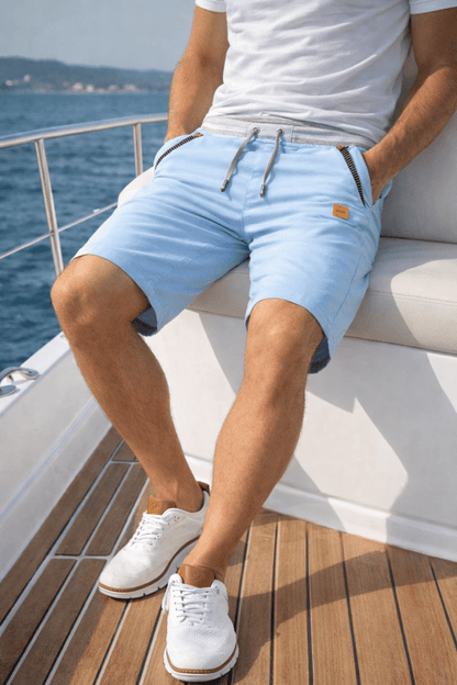 The Southern Atelier - 100% Cotton Chino Shorts with Elastic Drawstring Waist for Warm - Weather Comfort - The Southern AtelierSKU_1778870273651_584