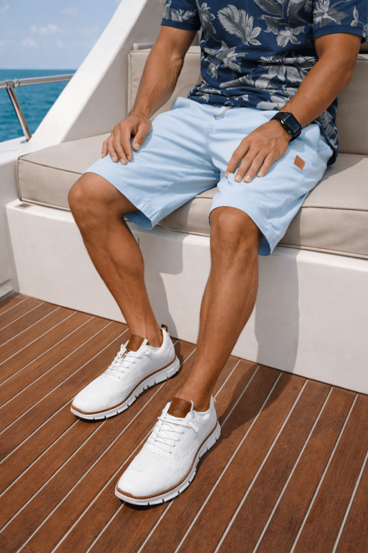 The Southern Atelier - 100% Cotton Chino Shorts with Elastic Drawstring Waist for Warm - Weather Comfort - The Southern AtelierSKU_1778870273651_584