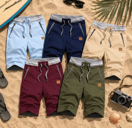 The Southern Atelier - 100% Cotton Chino Shorts with Elastic Drawstring Waist for Warm - Weather Comfort - The Southern AtelierSKU_1778870273651_584