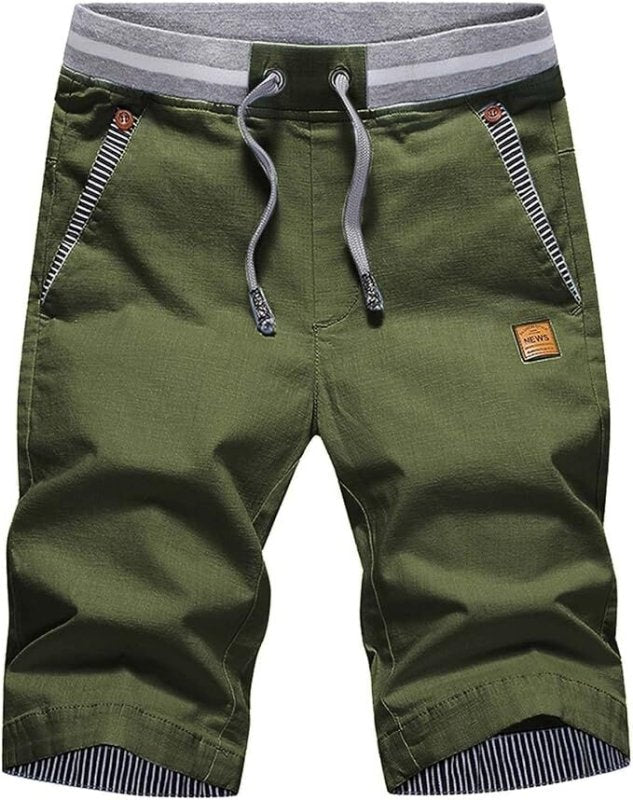 The Southern Atelier - 100% Cotton Chino Shorts with Elastic Drawstring Waist for Warm - Weather Comfort - The Southern AtelierSKU_1778870273651_915
