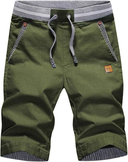 The Southern Atelier - 100% Cotton Chino Shorts with Elastic Drawstring Waist for Warm - Weather Comfort - The Southern AtelierSKU_1778870273651_915