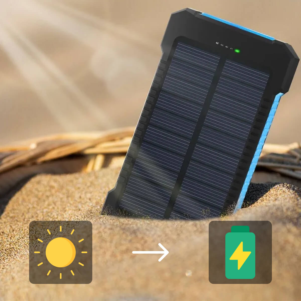 The Southern Atelier - 20000mAh Solar Power Bank Water-Resistant with Dual USB and LED Flashlight for Outdoor Use - The Southern AtelierSKU_1786566396143_87