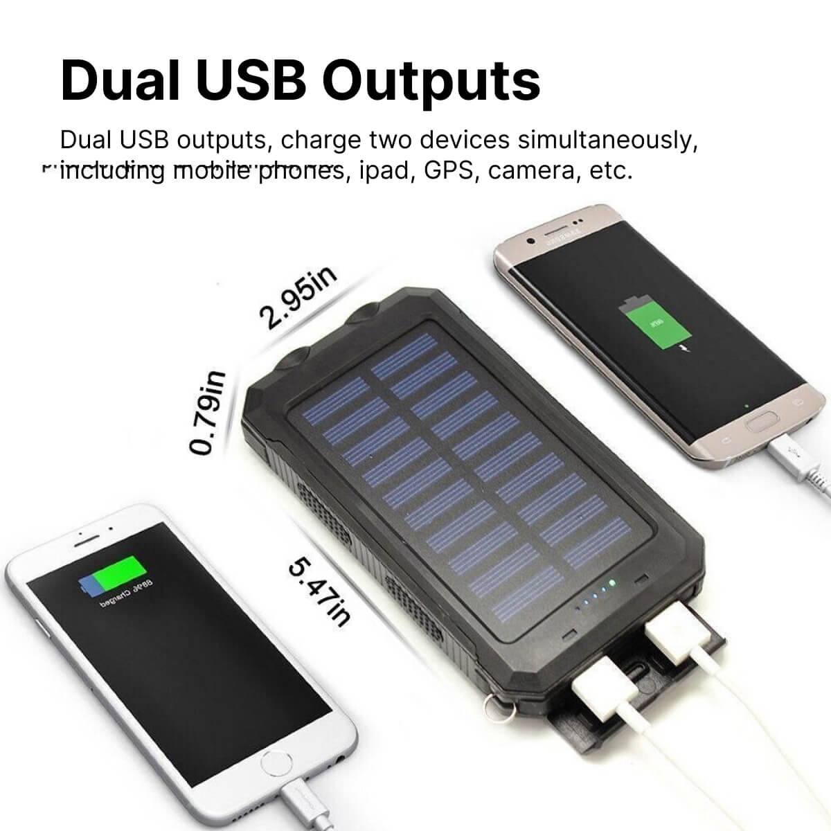 The Southern Atelier - 20000mAh Solar Power Bank Water-Resistant with Dual USB and LED Flashlight for Outdoor Use - The Southern AtelierSKU_1786566396143_87