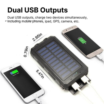The Southern Atelier - 20000mAh Solar Power Bank Water-Resistant with Dual USB and LED Flashlight for Outdoor Use - The Southern AtelierSKU_1786566396143_87