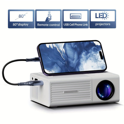 The Southern Atelier - 3000-Lumen Portable Mini Projector with HDMI and USB for Home Cinema and Outdoor Viewing - The Southern AtelierSKU_1786566121913_167